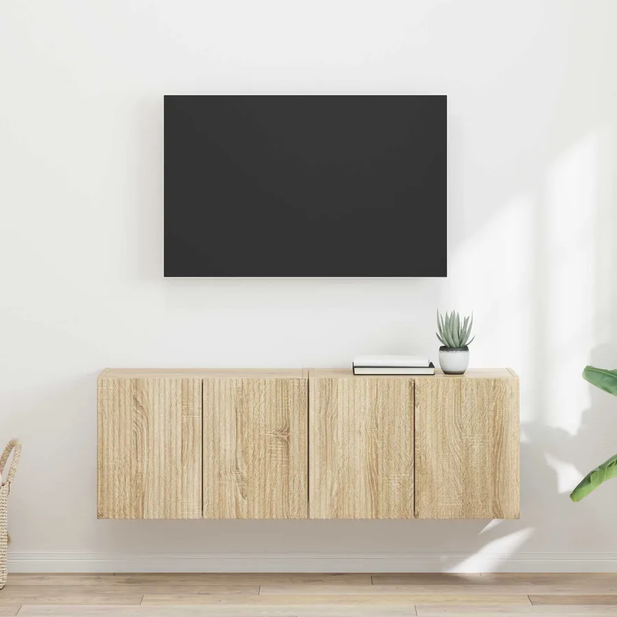 Meuble TV mural 2 pcs Chêne Sonoma 59,5 x 31 x 40 cm