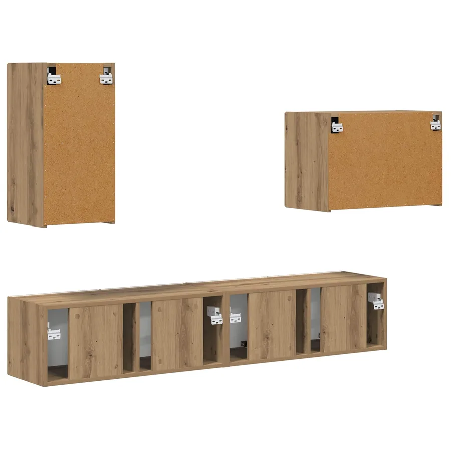 Ensemble de meuble TV mural 4 pcs Chêne artisanal - 9