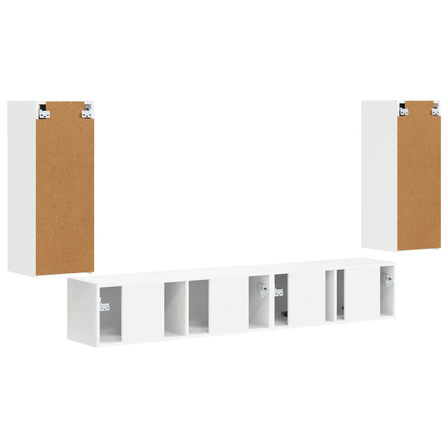 Ensemble meuble TV 4 pcs Blanc Bois d'ingénierie - 9