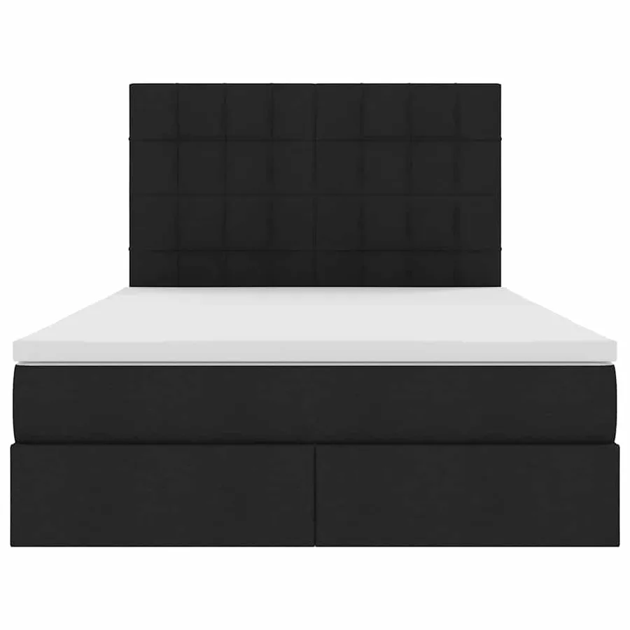 Lit avec rangement et matelas Noir 140 x 190 cm tissu - 5
