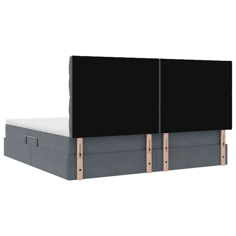 Lit de rangement LED avec matelas Gris foncé 200 x 200 cm - 12