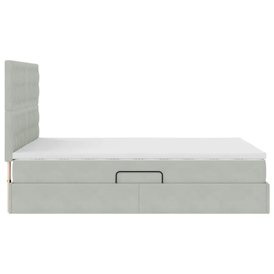 Lit de rangement LED avec matelas Gris clair 140 x 190 cm - 11