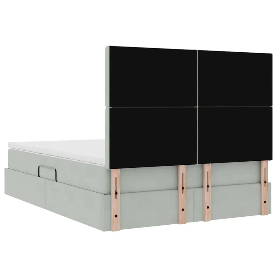 Lit de rangement LED avec matelas Gris clair 140 x 190 cm - 12