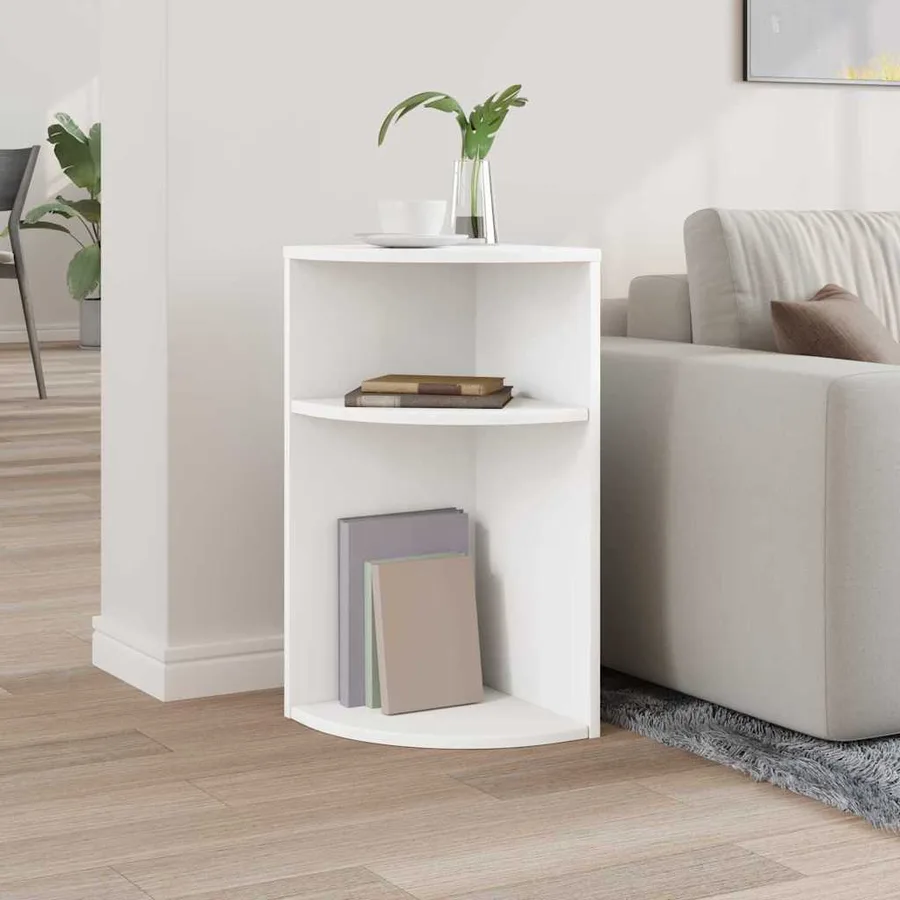 Table d'appoint Blanc 29,6 x 29,6 x 60 cm Bois d'ingénierie - 4