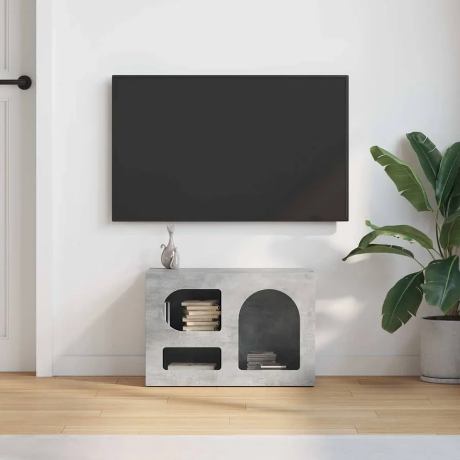 Meuble TV ELST 60 x 35 x 40 cm Gris béton Bois d'ingénierie - 4