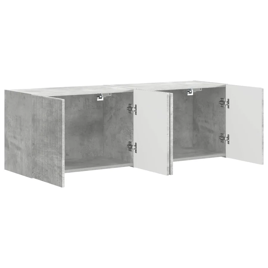 Meuble TV mural 2 pcs Gris béton 59,5 x 31 x 40 cm - 5