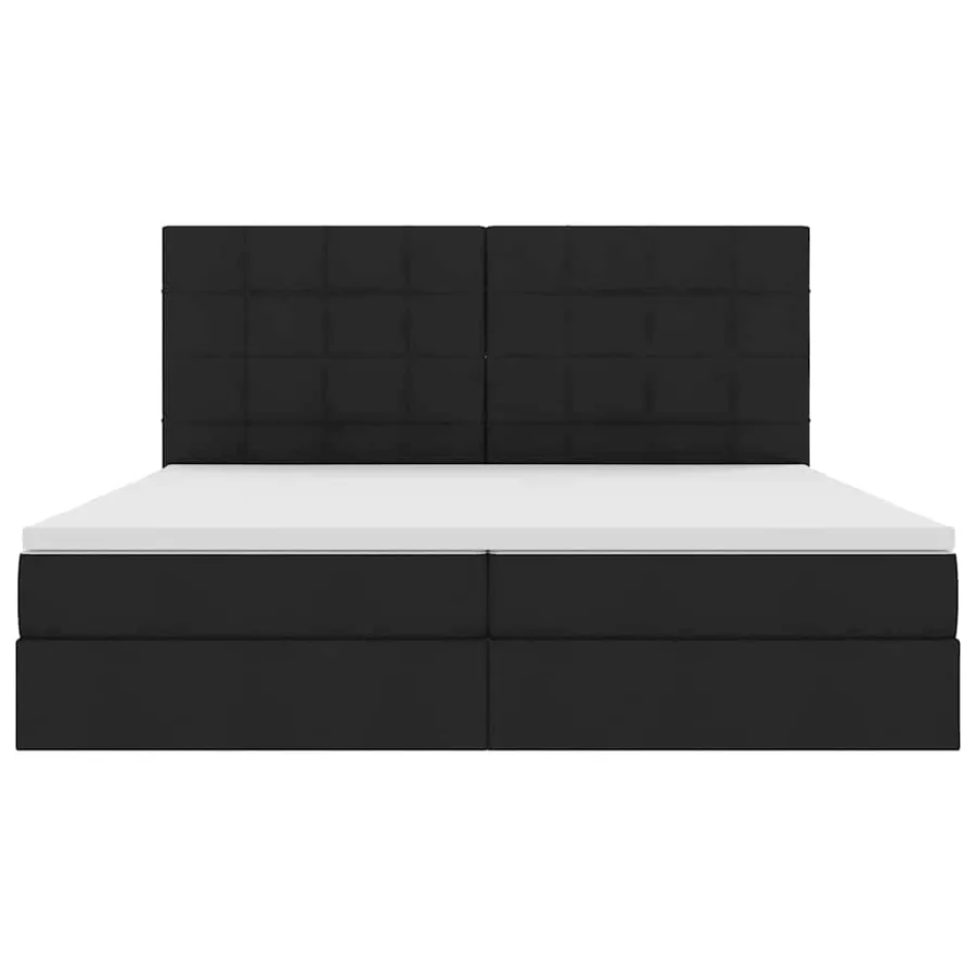 Lit avec rangement et matelas Noir 200 x 200 cm tissu - 7