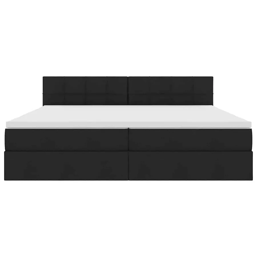 Lit avec rangement et matelas avec matelas Noir 200 x 200 cm - 6