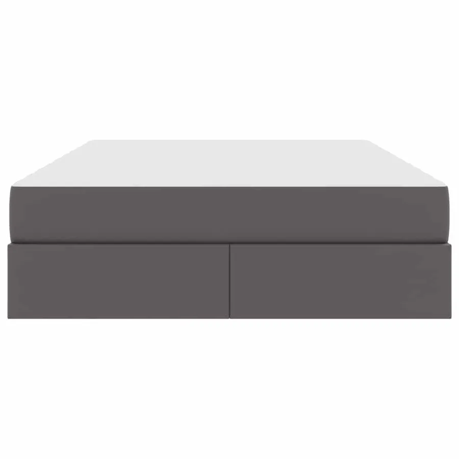 Lit avec rangement et matelas avec matelas 2 pcs Gris Cuir - 7