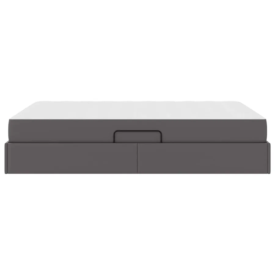 Lit avec rangement et matelas avec matelas 2 pcs Gris Cuir - 9