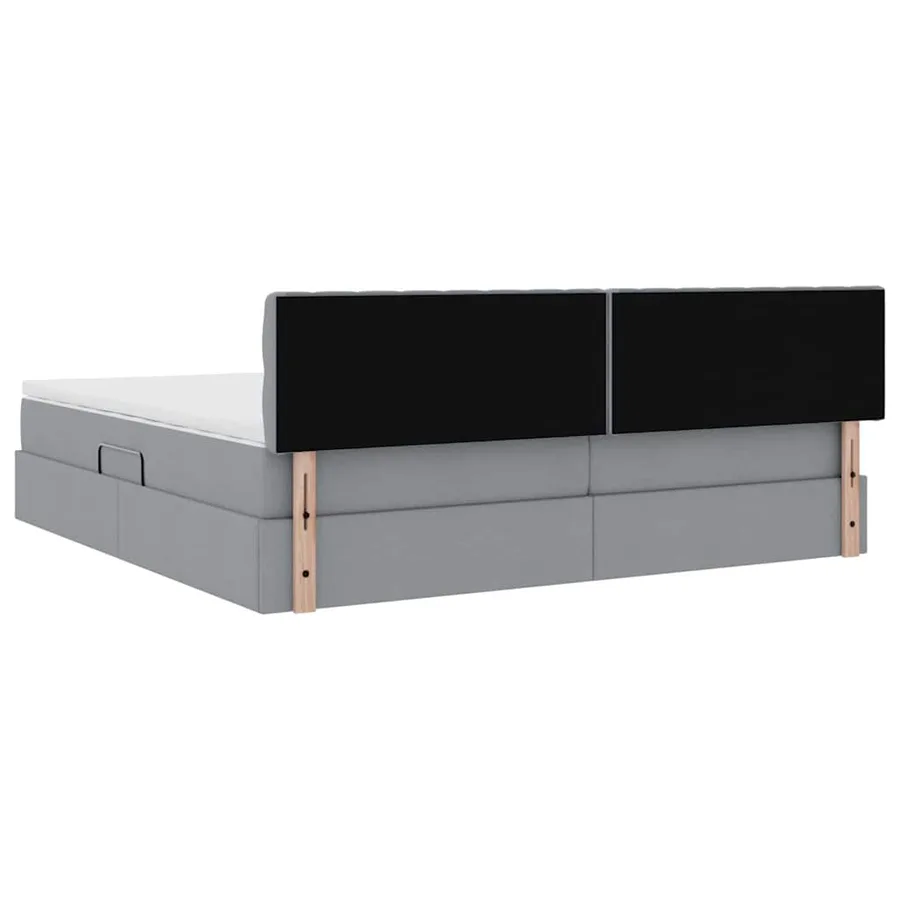 Lit avec rangement et matelas Gris clair 200 x 200 cm - 10