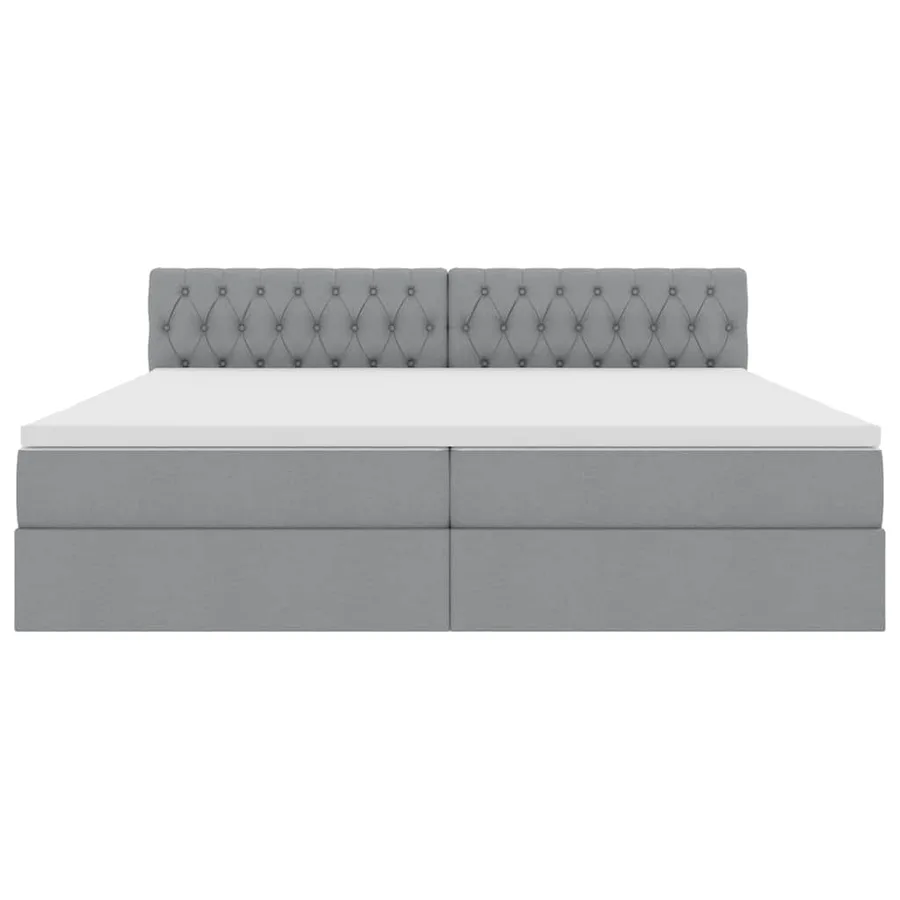 Lit avec rangement et matelas Gris clair 200 x 200 cm - 6