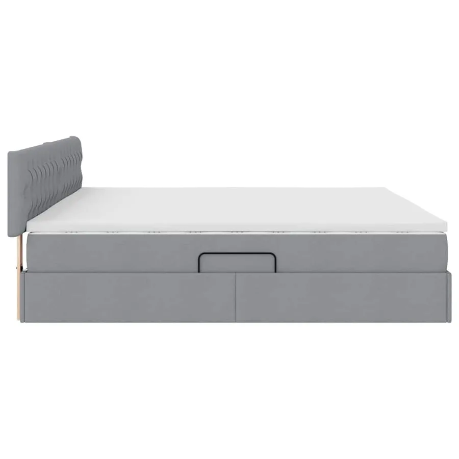 Lit avec rangement et matelas Gris clair 200 x 200 cm - 9