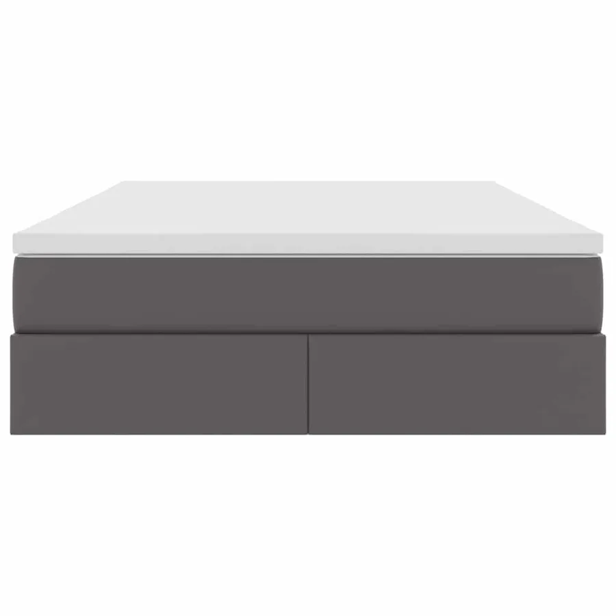 Lit avec rangement et matelas Gris 140 x 190 cm Simili cuir - 7
