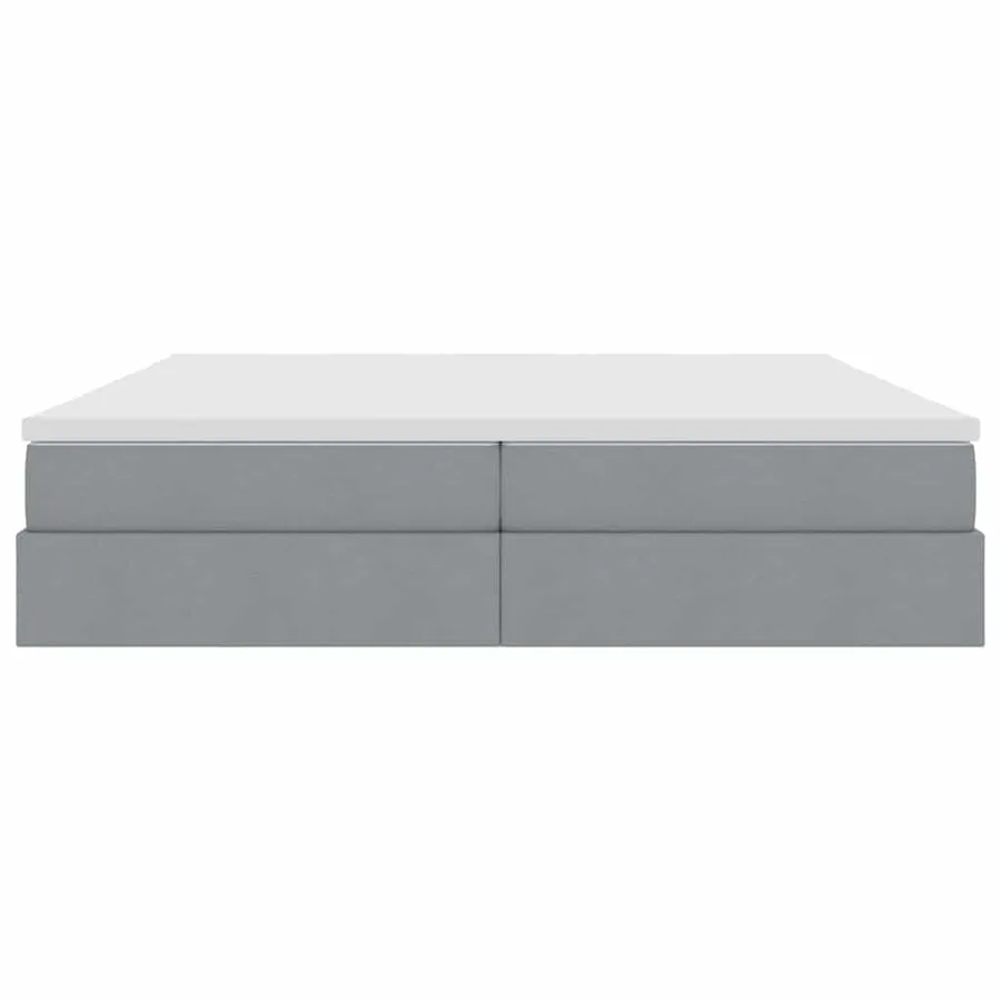 Lit avec rangement et matelas Gris clair 200 x 200 cm Polyester - 6
