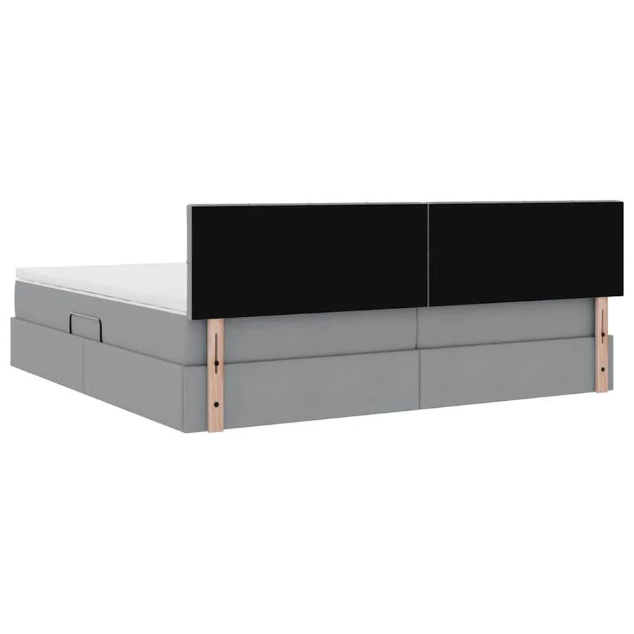 Lit avec rangement et matelas Gris clair 200 x 200 cm - 10