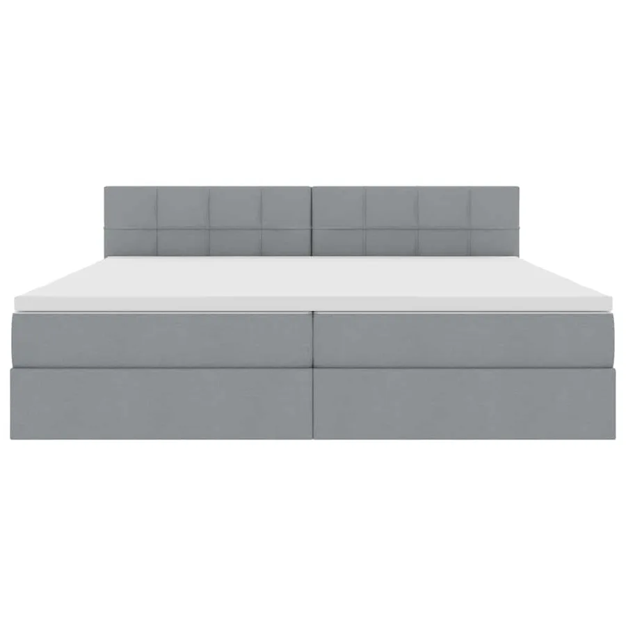 Lit avec rangement et matelas Gris clair 200 x 200 cm - 6