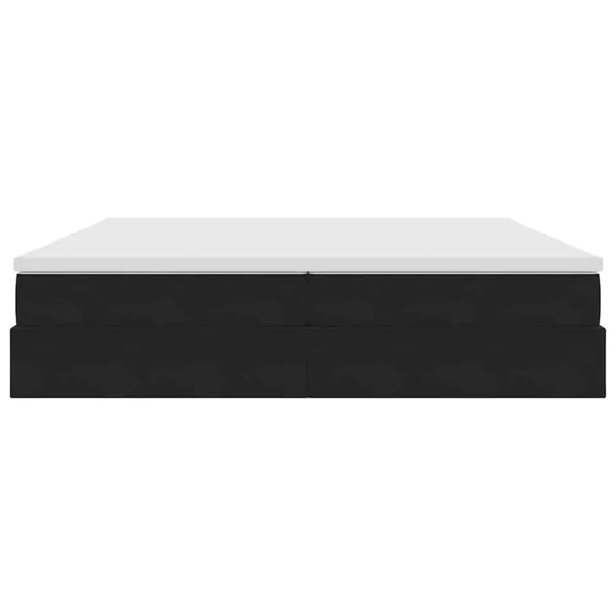 Lit avec rangement et matelas Noir 200 x 200 cm Velours - 6