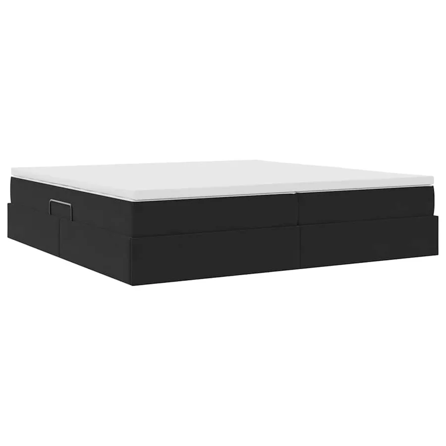 Lit avec rangement et matelas Noir 200 x 200 cm Velours - 9