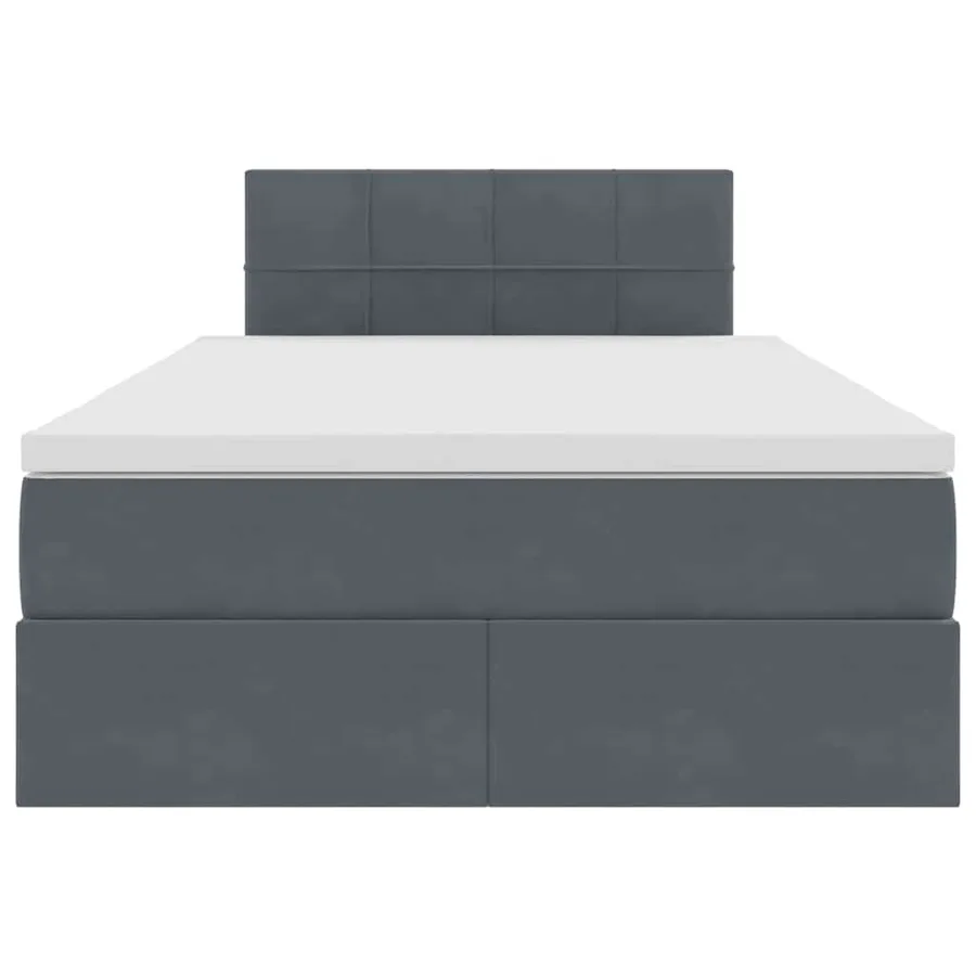 Lit de Rangement avec matelas Gris foncé 120 x 200 cm Velours - 7
