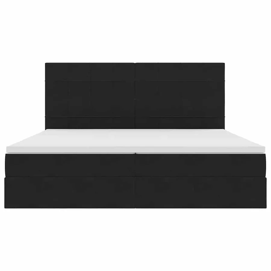 Lit avec rangement et matelas Noir 200 x 200 cm Velours - 7