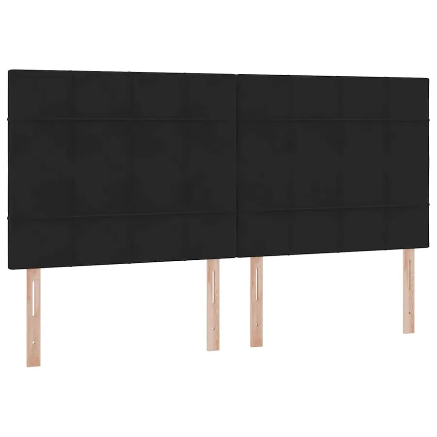 Lit avec rangement et matelas Noir 200 x 200 cm Velours - 9