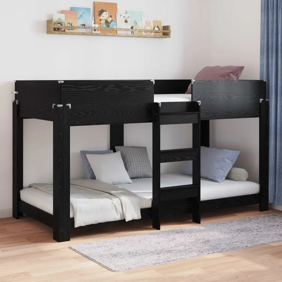 Lit Superposé pour Enfants Chêne noir 80 x 200 cm
