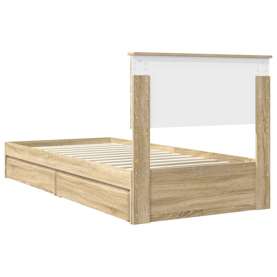 Lit de Rangement Chêne Sonoma 90 x 190 cm Bois d'ingénierie - 10