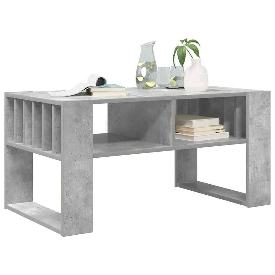 Table basse Gris béton 92 x 49,5 x 45 cm Bois d'ingénierie - 3
