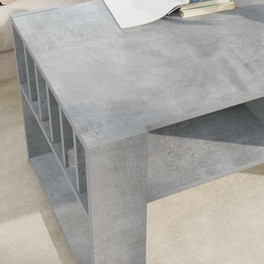 Table basse Gris béton 92 x 49,5 x 45 cm Bois d'ingénierie - 4