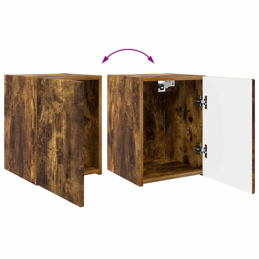 Ensemble meuble TV 4 pcs Chêne fumé Bois d'ingénierie - 11