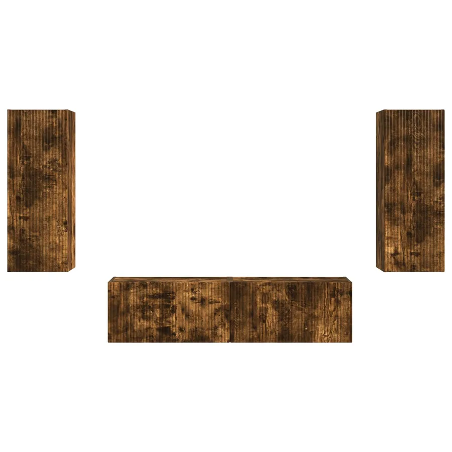 Ensemble meuble TV 2 pcs Chêne fumé Bois d'ingénierie - 7