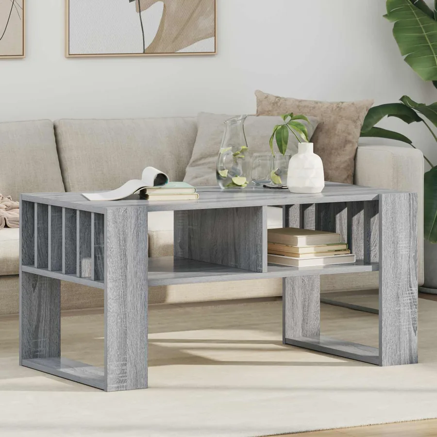 Table basse Gris Sonoma 92 x 49,5 x 45 cm Bois d'ingénierie