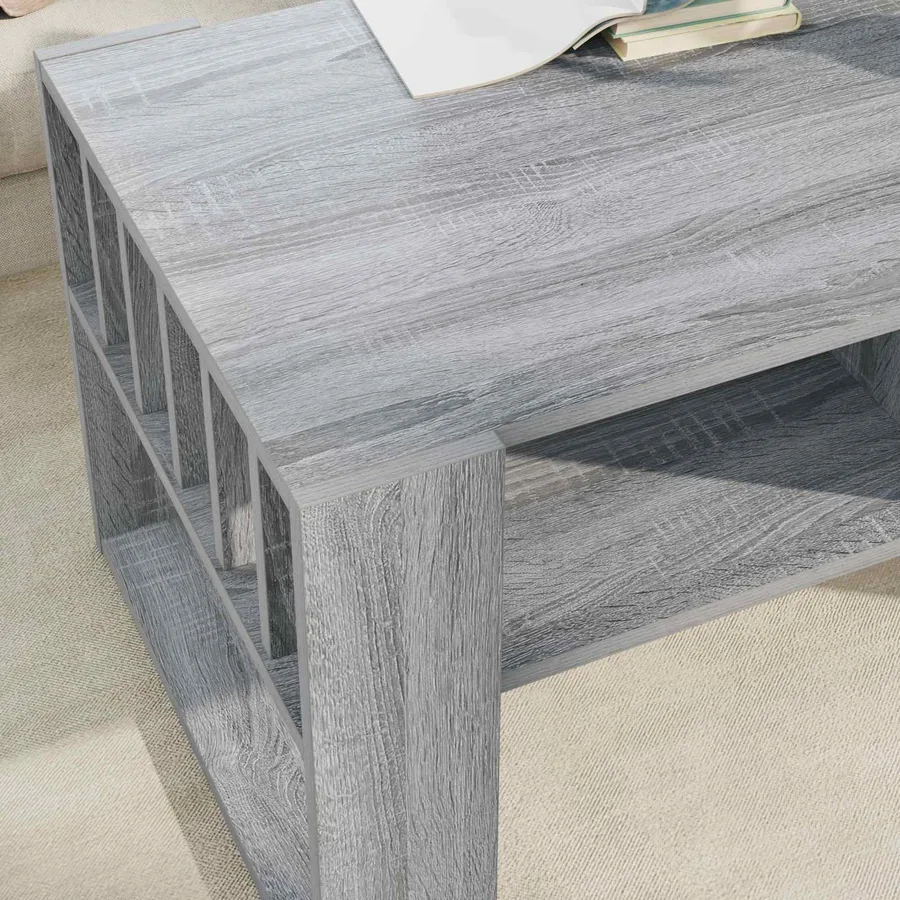Table basse Gris Sonoma 92 x 49,5 x 45 cm Bois d'ingénierie - 4