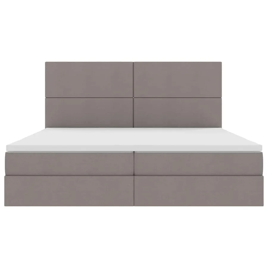 Lit avec rangement et matelas Taupe 200 x 200 cm tissu - 7
