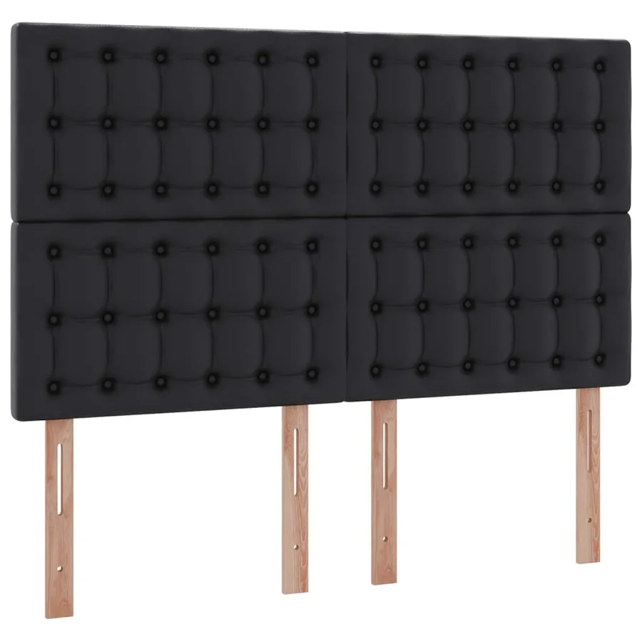 Lit avec rangement et LED Noir 140 x 190 cm Simili cuir - 8