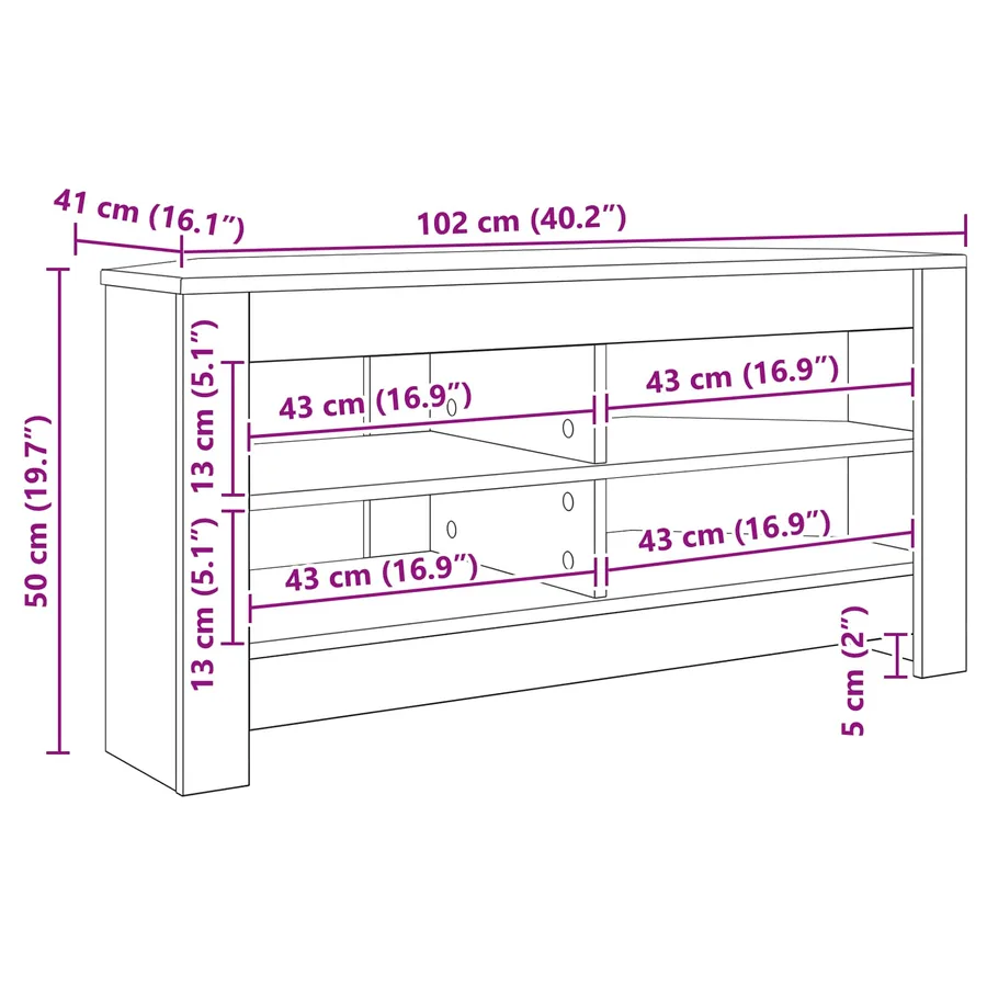 MeubleTVd'Angle Blanc brillant 102 x 40,5 x 45 cm - 10