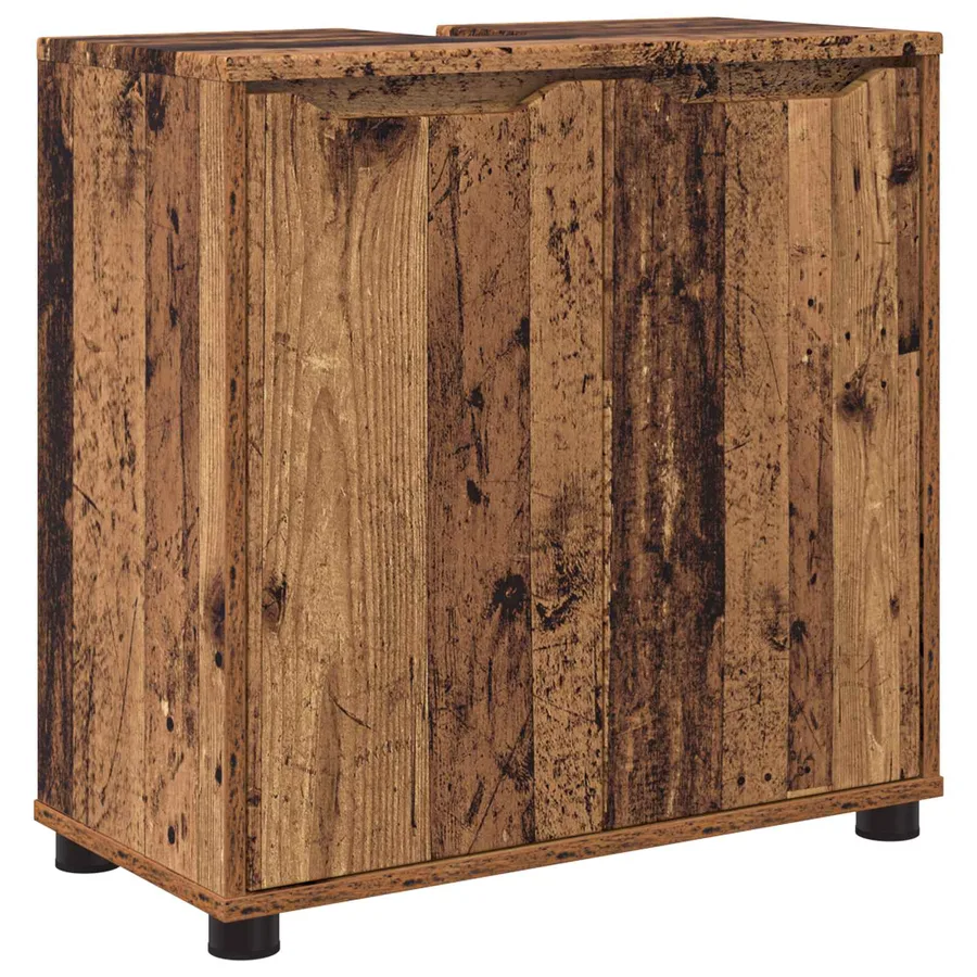 Armoire de lavabo de salle de bain Bois Ancien 60 x 30 x 60 cm - 2