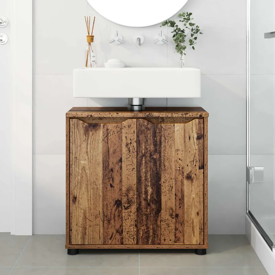 Armoire de lavabo de salle de bain Bois Ancien 60 x 30 x 60 cm - 4