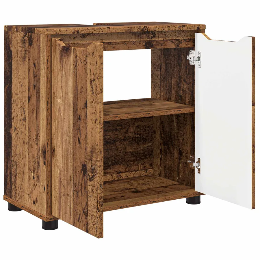 Armoire de lavabo de salle de bain Bois Ancien 60 x 30 x 60 cm - 5
