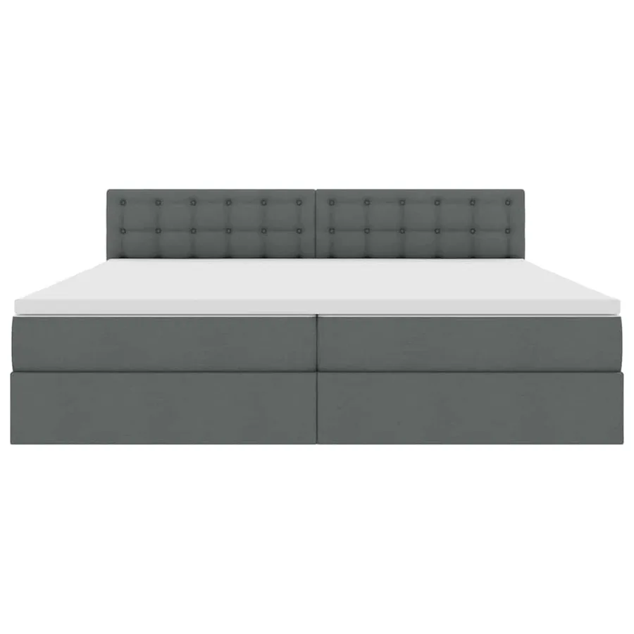 Lit avec rangement et matelas Gris foncé 200 x 200 cm - 6