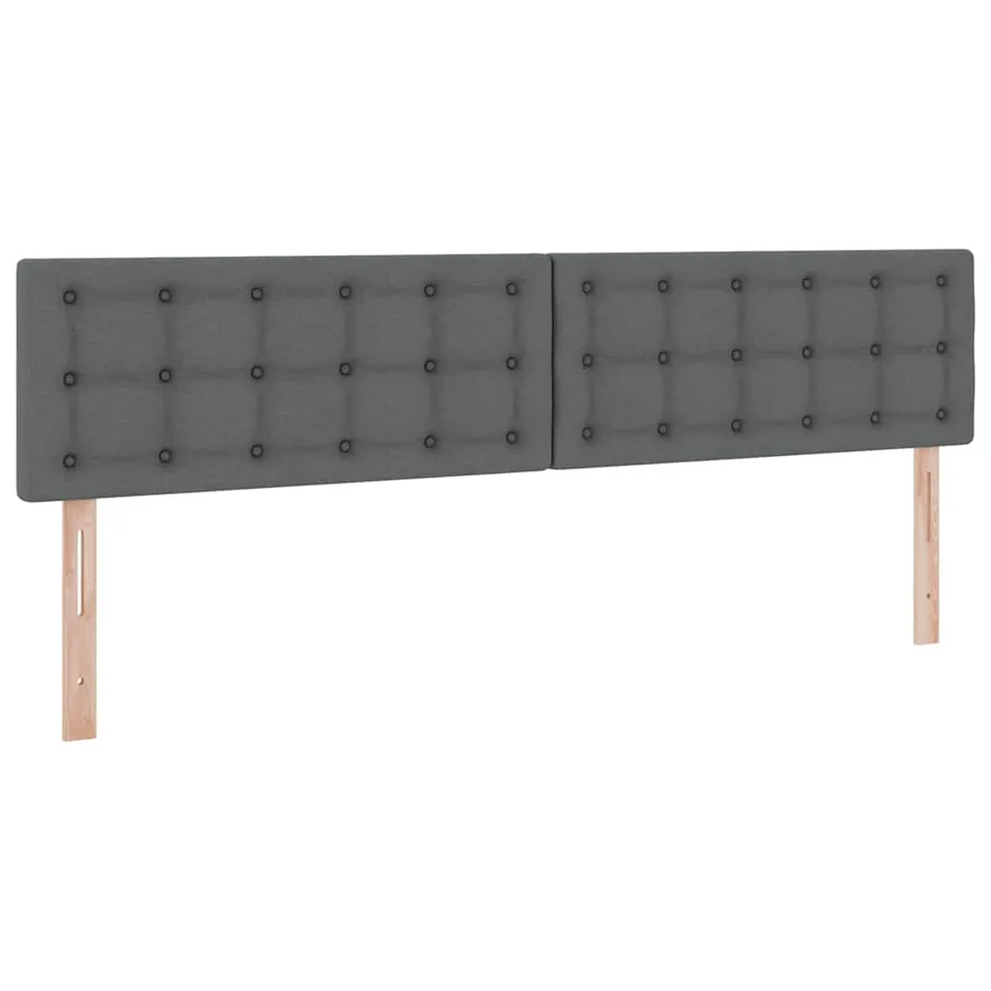 Lit de rangement LED avec matelas Gris foncé 200 x 200 cm Tissu - 10