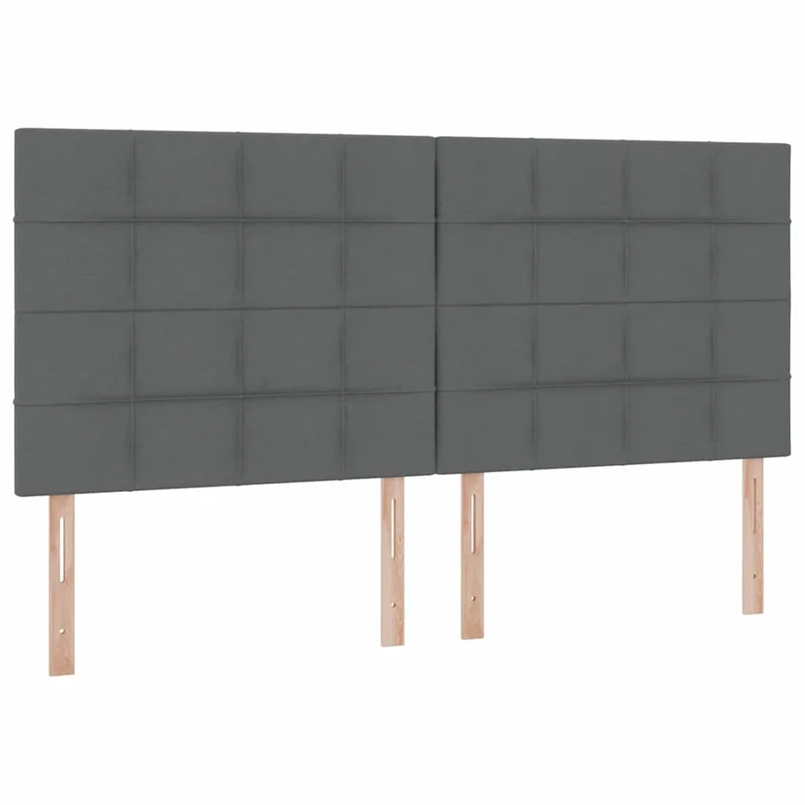 Lit de rangement LED avec matelas Gris foncé 200 x 200 cm Tissu - 10