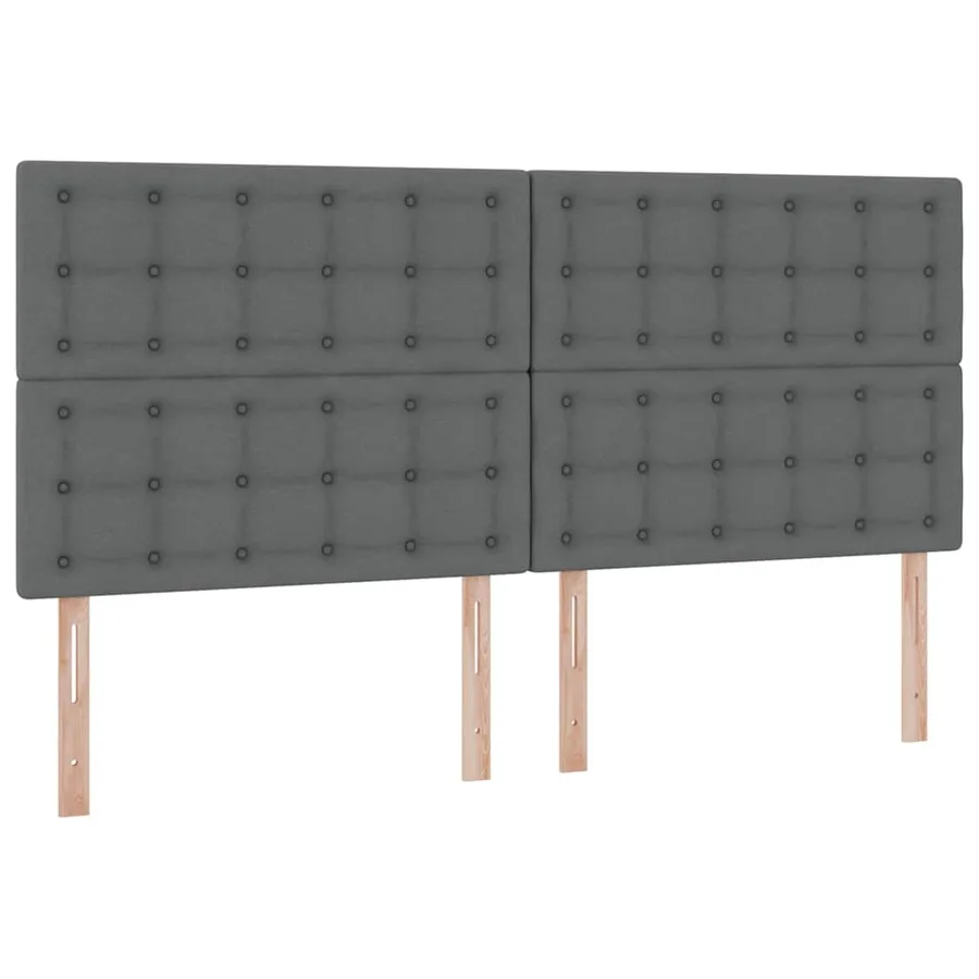 Lit avec rangement et matelas Gris foncé 200 x 200 cm tissu - 9