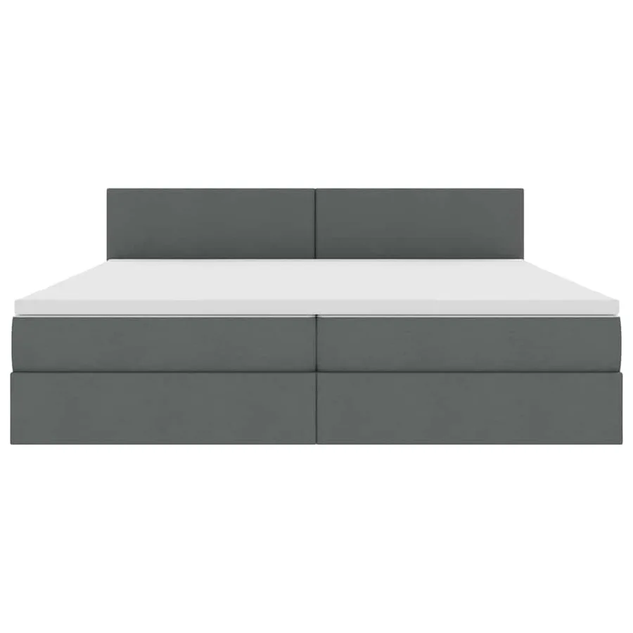 Lit avec rangement et matelas Gris foncé 200 x 200 cm - 6