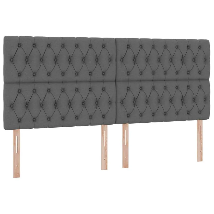 Lit de rangement LED avec matelas Gris foncé 200 x 200 cm Tissu - 8
