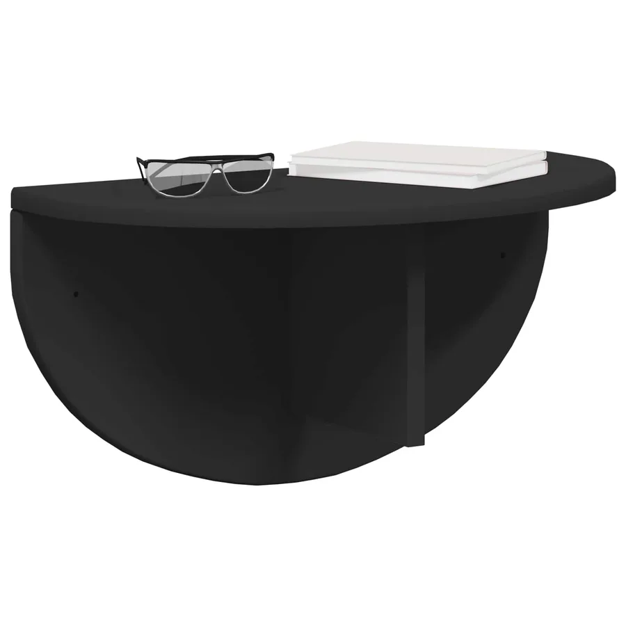 Étagère Murale 2 pcs Noir 48 x 24 x 24 cm Bois d'ingénierie - 3