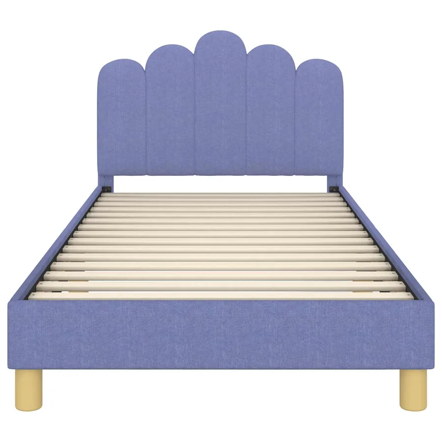 Cadre de lit pour enfants avec tête de lit Bleu denim Tissu - 5