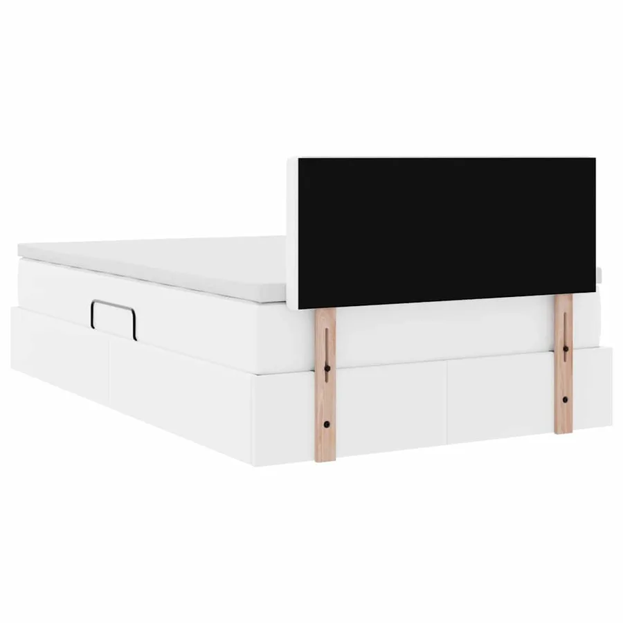 Lit avec rangement et matelas Blanc pur 120 x 200 cm - 11