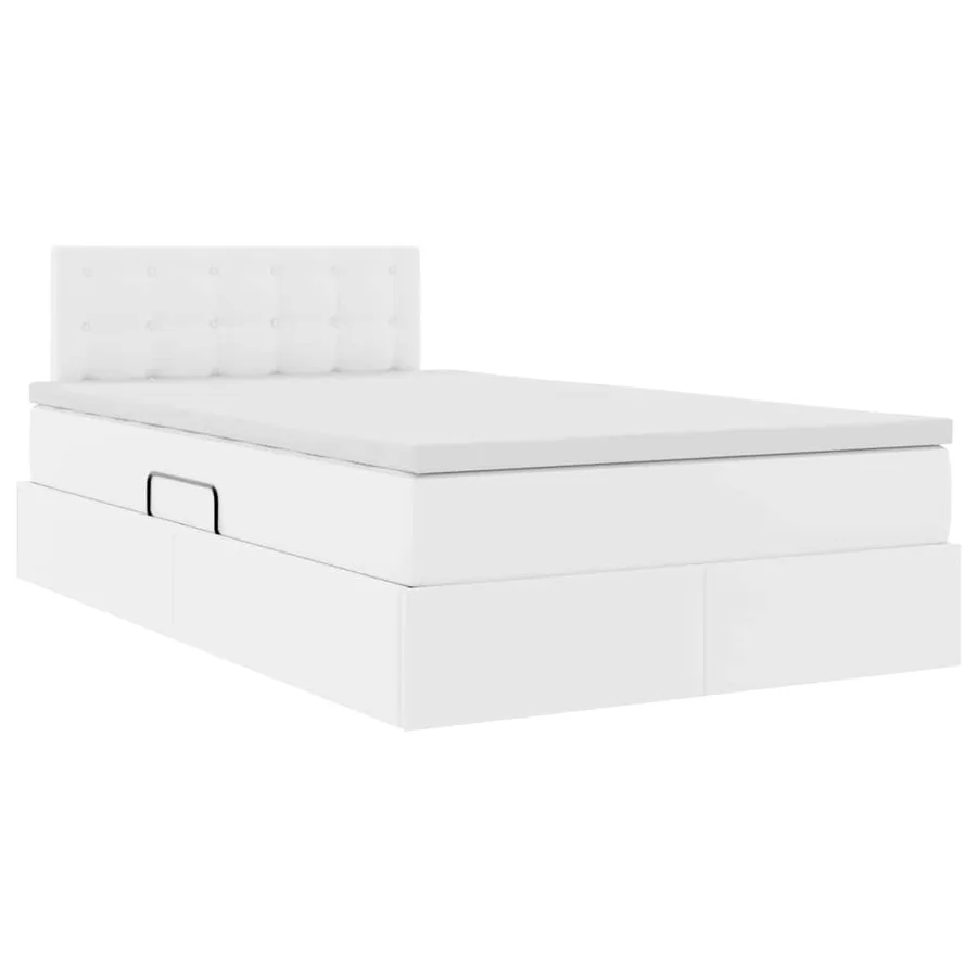 Lit avec rangement et matelas Blanc pur 120 x 200 cm - 5